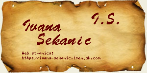 Ivana Sekanić vizit kartica